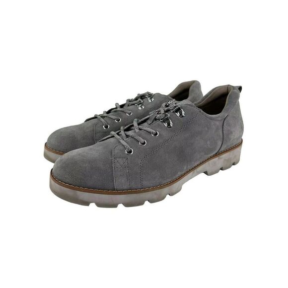 Vionic Ballari Gray Suede Oxfords Shoes US 9.5 Womens Lace-Up Combat Shoe - Picture 1 of 10